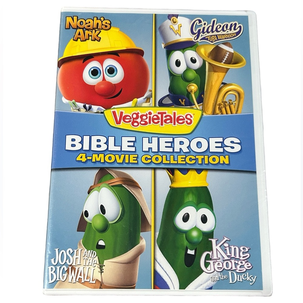 New VeggieTales Bible Heroes 4 Movie Collection Animated Cartoon DVD